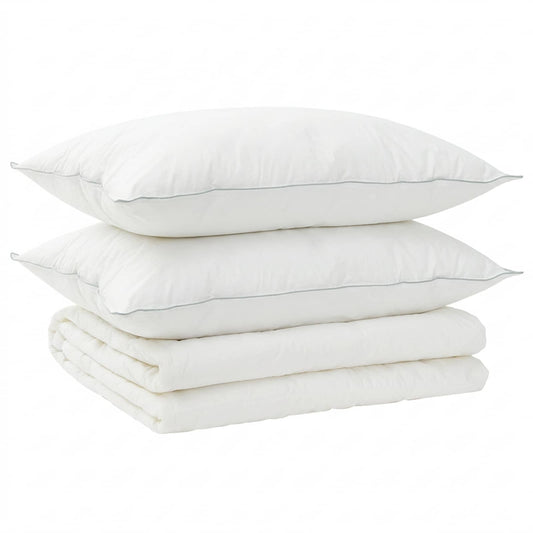 Duvet and Pillow Set 3 pcs 140x220 cm Summer 200 GSM Wool White Duvet and Pillow Set 3 pcs 140x220 cm Summer 200 GSM Wool White