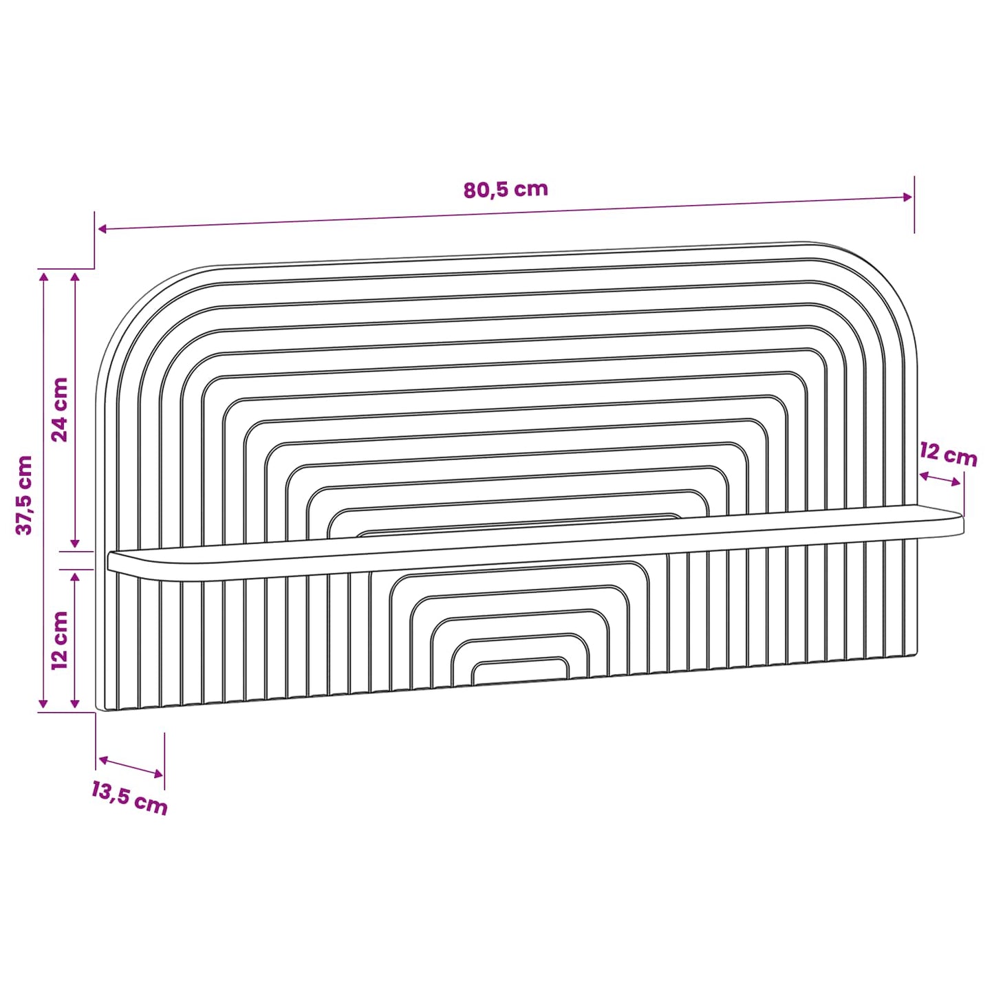 Wall Shelf 2 pcs High Gloss White 80.5 x 13.5 x 37.5 cm