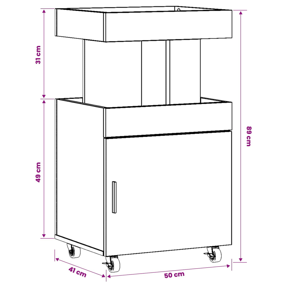 Bar Cart Artisan Oak 50 x 41 x 89 cm Engineered Wood