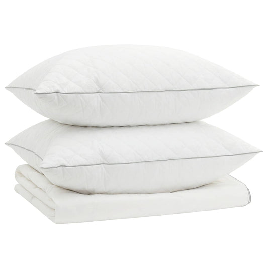 90% Goose Down Duvet Set FULDA 3 pcs 135 x 220 cm Summer White 90% Goose Down Duvet Set FULDA 3 pcs 135 x 220 cm Summer White