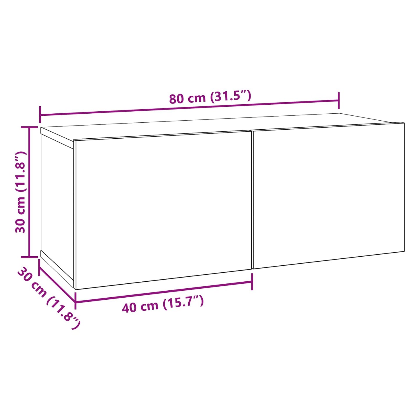 TV Cabinet Set 6 pcs Black Oak Engineered Wood