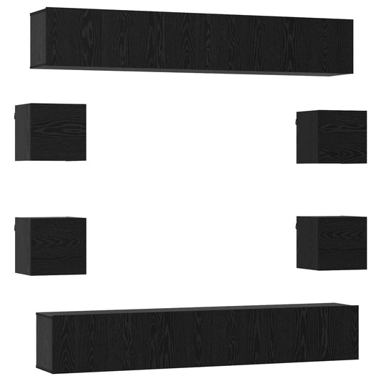 TV Cabinet Set 10 pcs 180 x 30 x 30 cm Black Oak TV Cabinet Set 10 pcs 180 x 30 x 30 cm Black Oak
