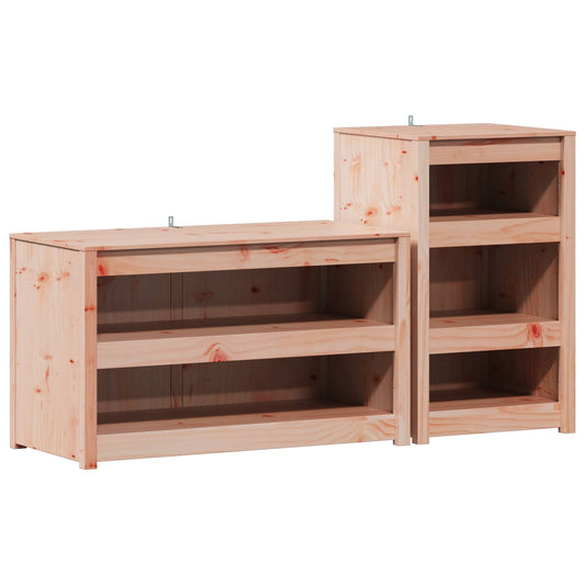 Outdoor Kitchen Cabinet MEPPEL 2 pcs White Solid Pine Wood Outdoor Kitchen Cabinet MEPPEL 2 pcs White Solid Pine Wood