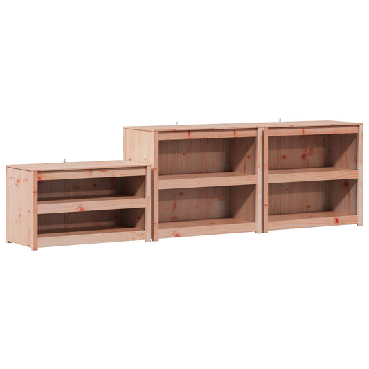 Outdoor Kitchen Cabinet MEPPEL 3 pcs White Solid Pine Wood Outdoor Kitchen Cabinet MEPPEL 3 pcs White Solid Pine Wood