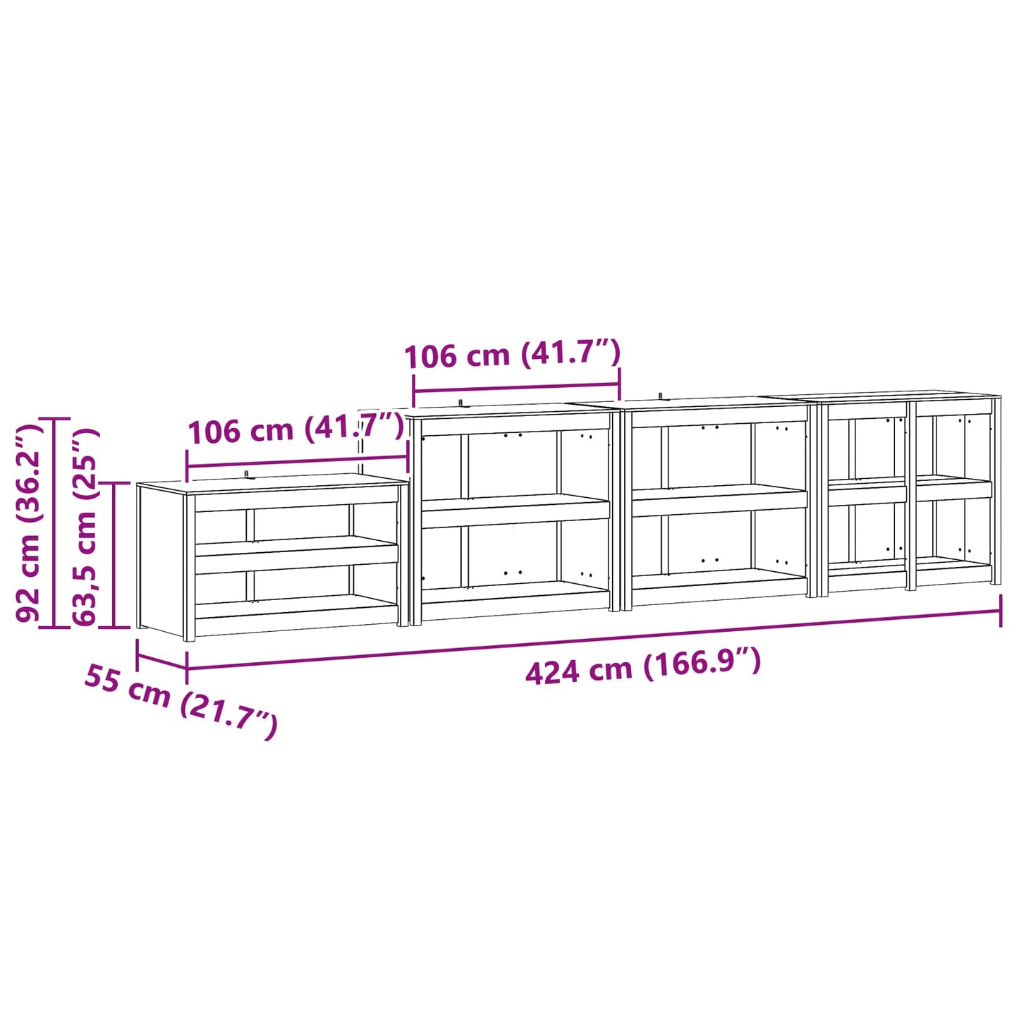 Outdoor Kitchen Cabinet MEPPEL 4 pcs White Solid Pine Wood