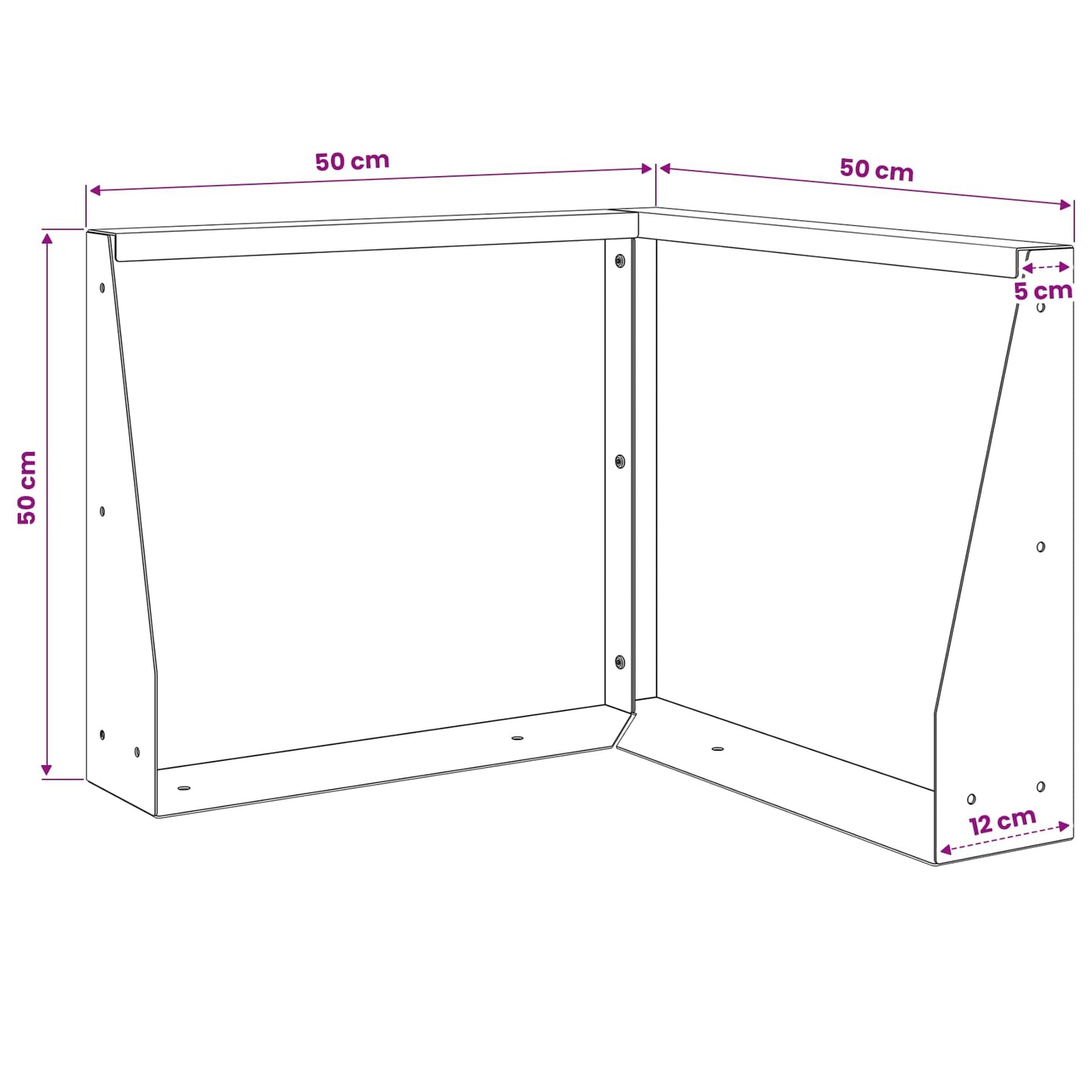 Retaining Wall 50 x 50 x 50 cm Steel White