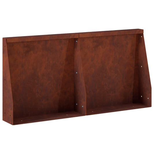 Retaining Wall 2 pcs 40 x 12 x 40 cm Weathering Steel Rusty Retaining Wall 2 pcs 40 x 12 x 40 cm Weathering Steel Rusty