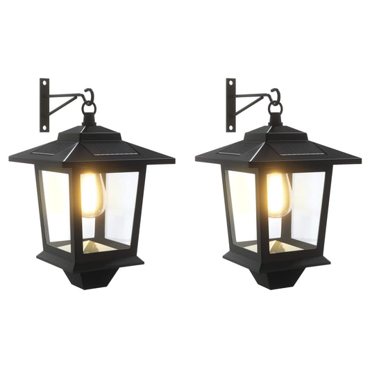 Wall Mount Lamp with LED Bulb 2 pcs Black 19 x 14 x 25 cm Wall Mount Lamp with LED Bulb 2 pcs Black 19 x 14 x 25 cm