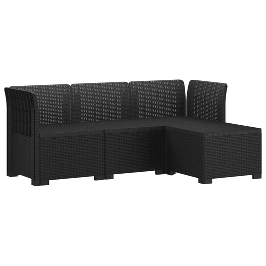 4-Seater Garden Sofa Rattan Look PP Anthracite 4-Seater Garden Sofa Rattan Look PP Anthracite