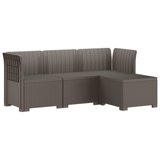 4-Seater Garden Sofa Rattan Look PP Light Grey 4-Seater Garden Sofa Rattan Look PP Light Grey