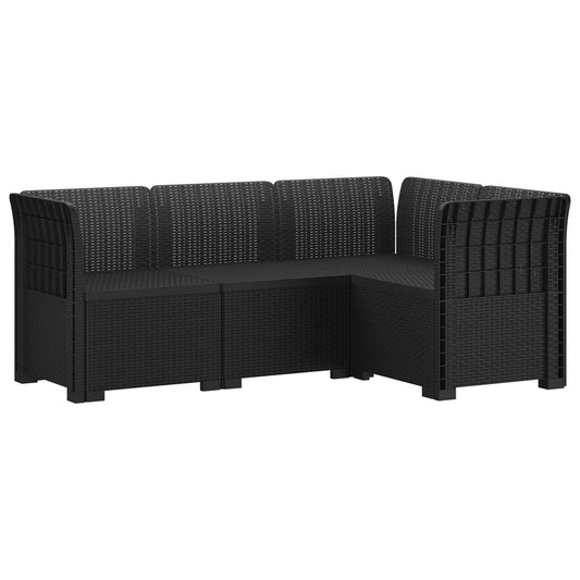 4-Seater Garden Sofa Rattan Look PP Anthracite 4-Seater Garden Sofa Rattan Look PP Anthracite
