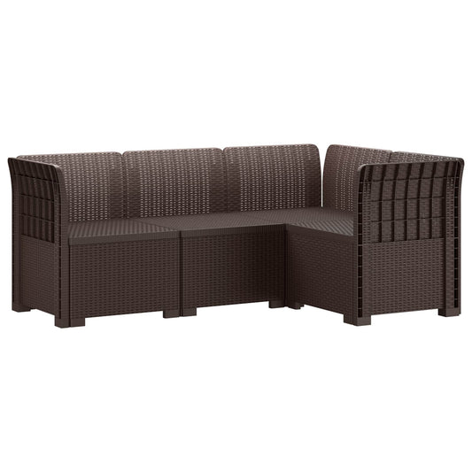 4-Seater Garden Sofa Rattan Look PP Brown 4-Seater Garden Sofa Rattan Look PP Brown