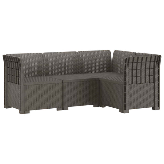 4-Seater Garden Sofa Rattan Look PP Light Grey 4-Seater Garden Sofa Rattan Look PP Light Grey