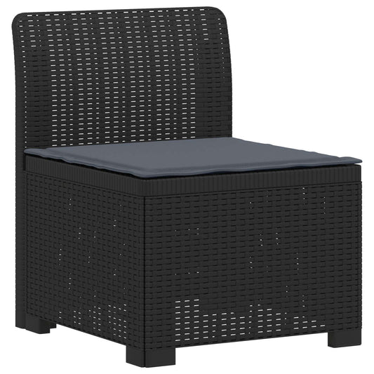 4-Seater Garden Sofa with Cushions Rattan Look PP Anthracite 4-Seater Garden Sofa with Cushions Rattan Look PP Anthracite