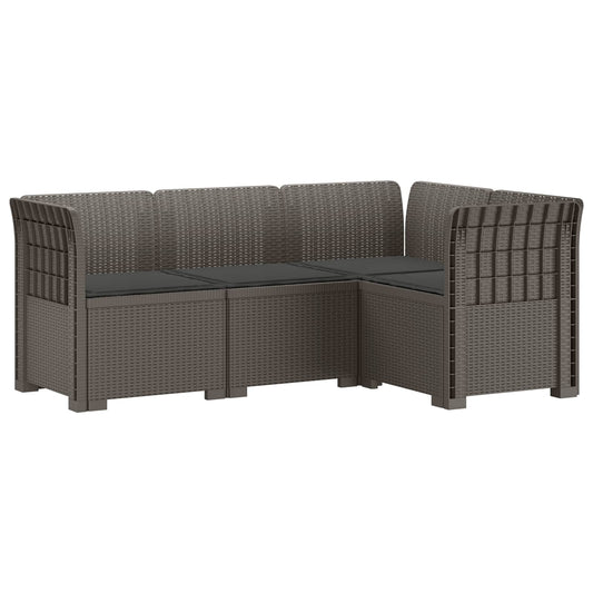 4-Seater Garden Sofa with Cushions Rattan Look PP Light Grey 4-Seater Garden Sofa with Cushions Rattan Look PP Light Grey