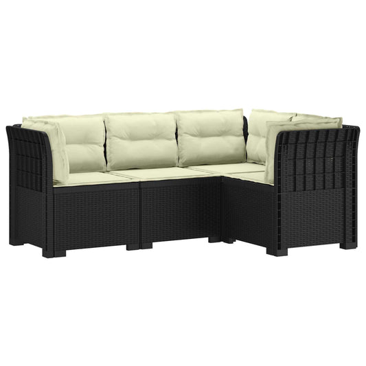 4-Seater Garden Sofa with Cushions Rattan Look PP Anthracite 4-Seater Garden Sofa with Cushions Rattan Look PP Anthracite