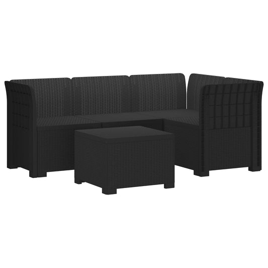 4-Seater Garden Sofa Rattan Look PP Anthracite 4-Seater Garden Sofa Rattan Look PP Anthracite