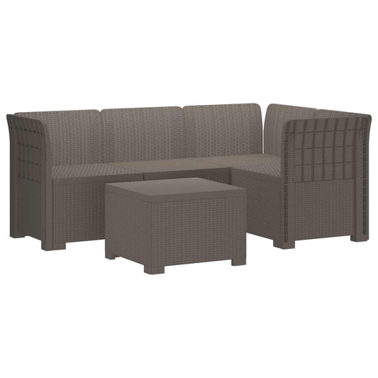 4-Seater Garden Sofa Rattan Look PP Light Grey 4-Seater Garden Sofa Rattan Look PP Light Grey