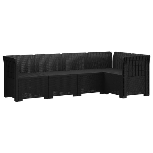 5-Seater Garden Sofa Rattan Look PP Anthracite 5-Seater Garden Sofa Rattan Look PP Anthracite