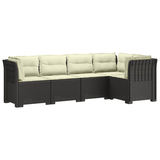 5-Seater Garden Sofa with Cushions Rattan Look PP Light Grey 5-Seater Garden Sofa with Cushions Rattan Look PP Light Grey