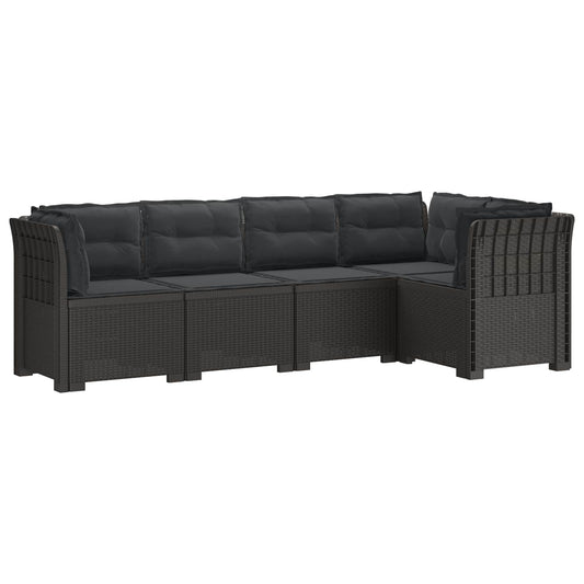 5-Seater Garden Sofa with Cushions Rattan Look PP Light Grey 5-Seater Garden Sofa with Cushions Rattan Look PP Light Grey