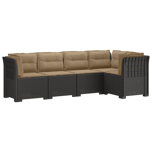 5-Seater Garden Sofa with Cushions Rattan Look PP Light Grey 5-Seater Garden Sofa with Cushions Rattan Look PP Light Grey