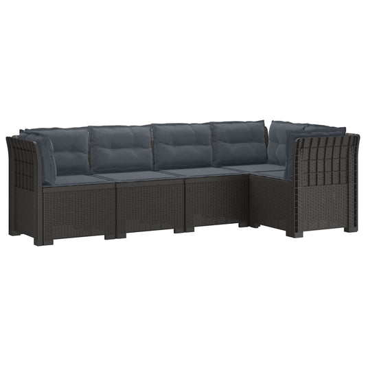5-Seater Garden Sofa with Cushions Rattan Look PP Light Grey 5-Seater Garden Sofa with Cushions Rattan Look PP Light Grey