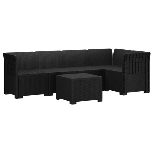 5-Seater Garden Sofa Rattan Look PP Anthracite 5-Seater Garden Sofa Rattan Look PP Anthracite