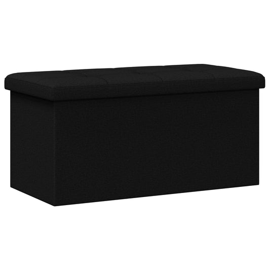 Foldable Storage Bench Black 180 kg 80 L 77 x 38 x 38 cm Linen Foldable Storage Bench Black 180 kg 80 L 77 x 38 x 38 cm Linen