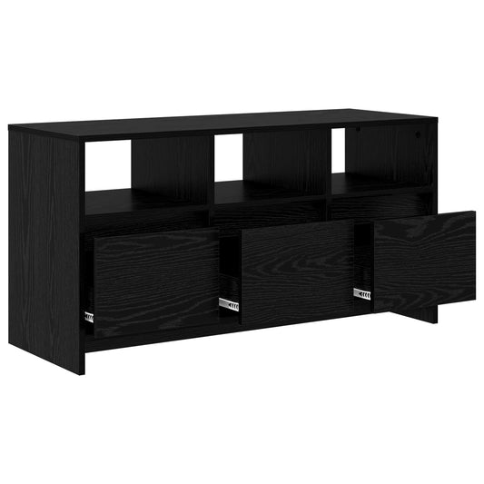 TV Cabinet 102 x 37.5 x 52.5 cm Black Oak Engineered Wood TV Cabinet 102 x 37.5 x 52.5 cm Black Oak Engineered Wood