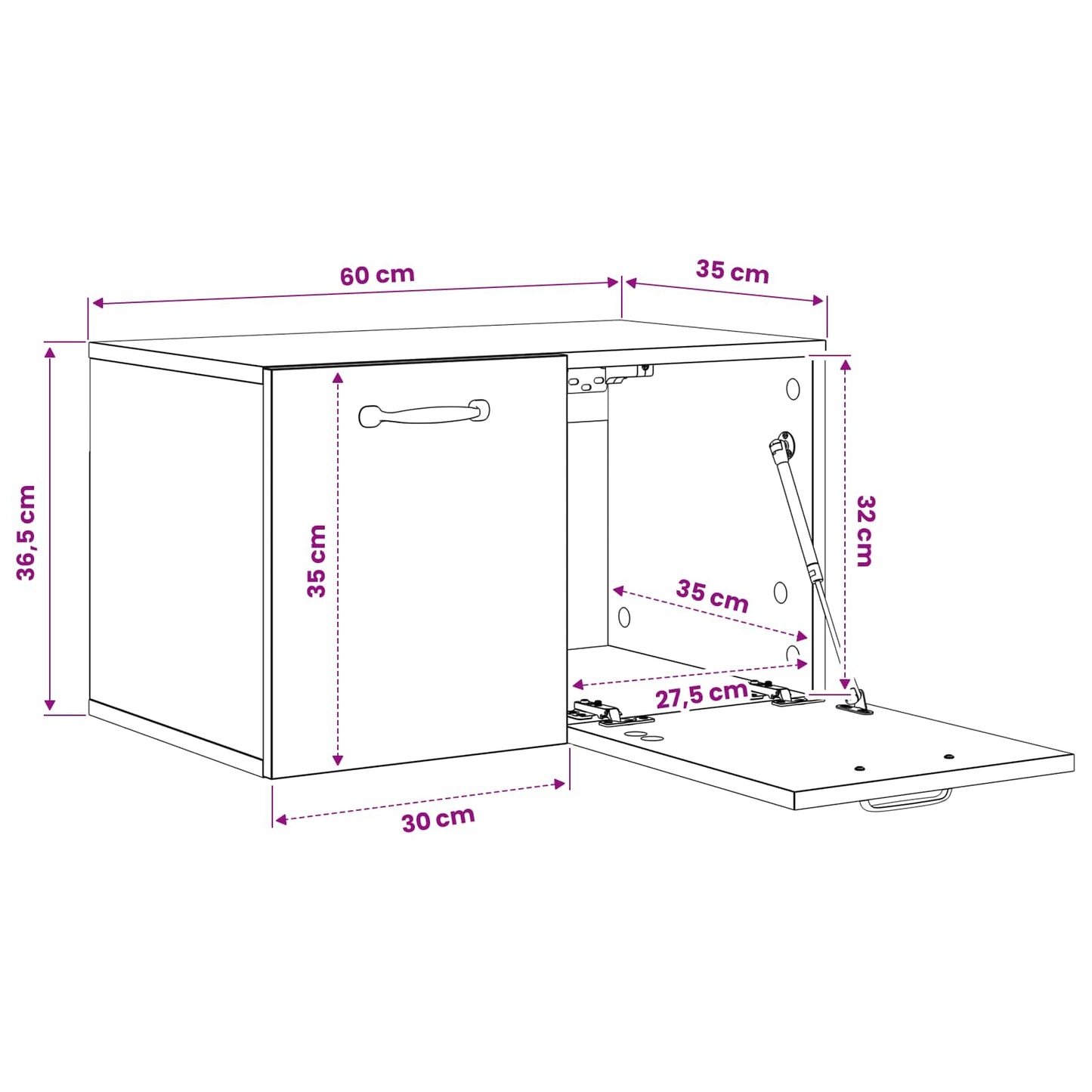 Wall Cabinet 60 x 36.5 x 35 cm Engineered Wood Artisan Oak