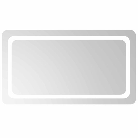LED Bathroom Mirror Transparent 90 x 50 cm Tempered Glass LED Bathroom Mirror Transparent 90 x 50 cm Tempered Glass
