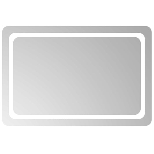 LED Bathroom Mirror Transparent 90 x 60 cm Tempered Glass LED Bathroom Mirror Transparent 90 x 60 cm Tempered Glass