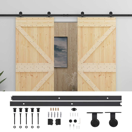 Sliding Door 2 pcs 80 x 210 cm Solid Pine Wood Sliding Door 2 pcs 80 x 210 cm Solid Pine Wood