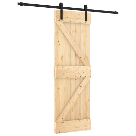 Sliding Door 70 x 210 cm Solid Pine Wood (Untreated) Sliding Door 70 x 210 cm Solid Pine Wood (Untreated)