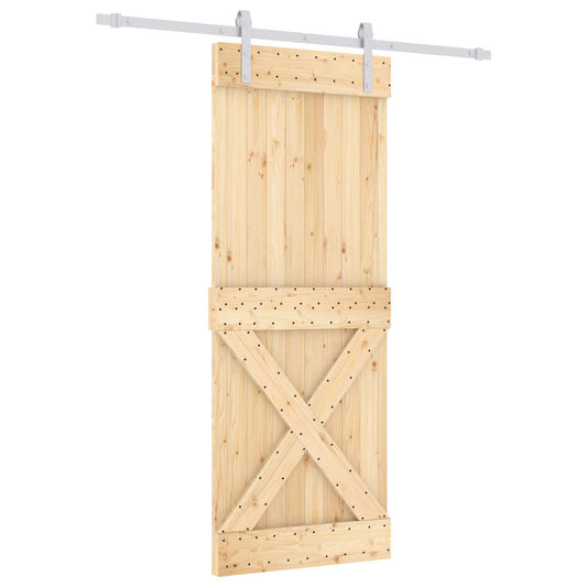 Sliding Door 80 x 210 cm Solid Pine Wood (Untreated) Sliding Door 80 x 210 cm Solid Pine Wood (Untreated)