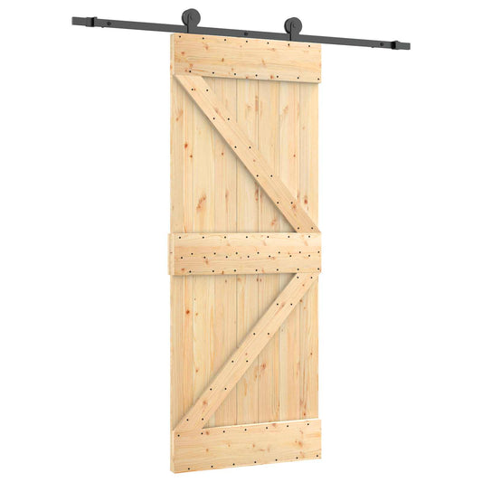 Sliding Door 85 x 210 cm Solid Pine Wood (Untreated) Sliding Door 85 x 210 cm Solid Pine Wood (Untreated)