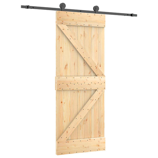 Sliding Door 85 x 210 cm Solid Pine Wood (Untreated) Sliding Door 85 x 210 cm Solid Pine Wood (Untreated)