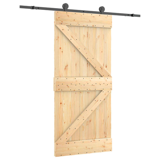 Sliding Door 95 x 210 cm Solid Pine Wood (Untreated) Sliding Door 95 x 210 cm Solid Pine Wood (Untreated)