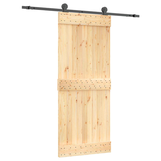 Sliding Door 85 x 210 cm Solid Pine Wood (Untreated) Sliding Door 85 x 210 cm Solid Pine Wood (Untreated)