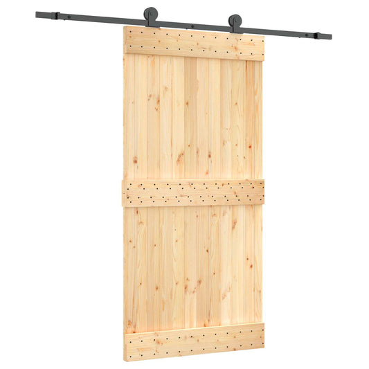 Sliding Door 100 x 210 cm Solid Pine Wood (Untreated) Sliding Door 100 x 210 cm Solid Pine Wood (Untreated)