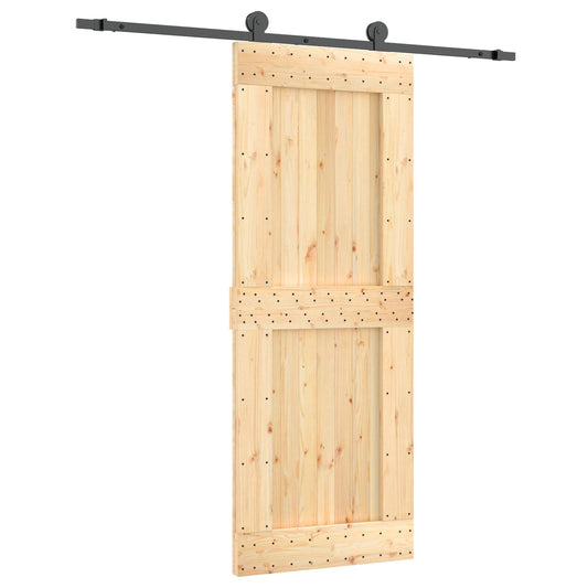 Sliding Door 80 x 210 cm Solid Pine Wood (Untreated) Sliding Door 80 x 210 cm Solid Pine Wood (Untreated)