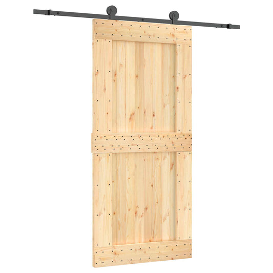 Sliding Door 95 x 210 cm Solid Pine Wood (Untreated) Sliding Door 95 x 210 cm Solid Pine Wood (Untreated)