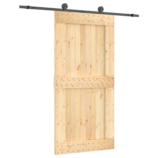 Sliding Door 100 x 210 cm Solid Pine Wood (Untreated) Sliding Door 100 x 210 cm Solid Pine Wood (Untreated)