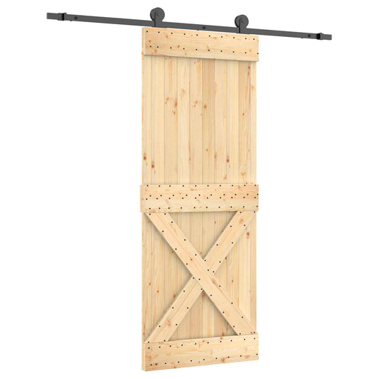 Sliding Door 80 x 210 cm Solid Pine Wood (Untreated) Sliding Door 80 x 210 cm Solid Pine Wood (Untreated)