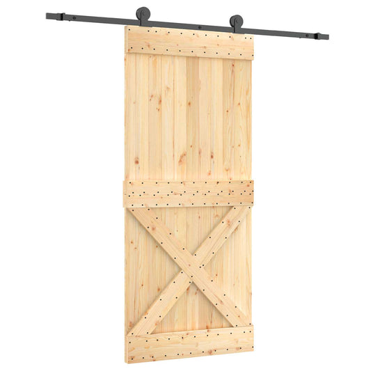 Sliding Door 90 x 210 cm Solid Pine Wood (Untreated) Sliding Door 90 x 210 cm Solid Pine Wood (Untreated)
