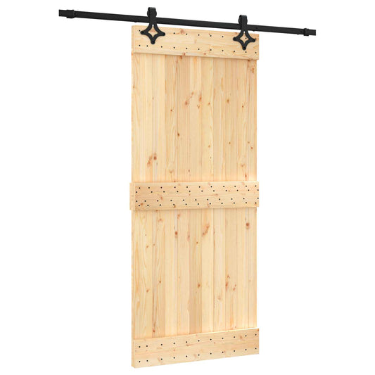 Sliding Door 90 x 210 cm Solid Pine Wood (Untreated) Sliding Door 90 x 210 cm Solid Pine Wood (Untreated)