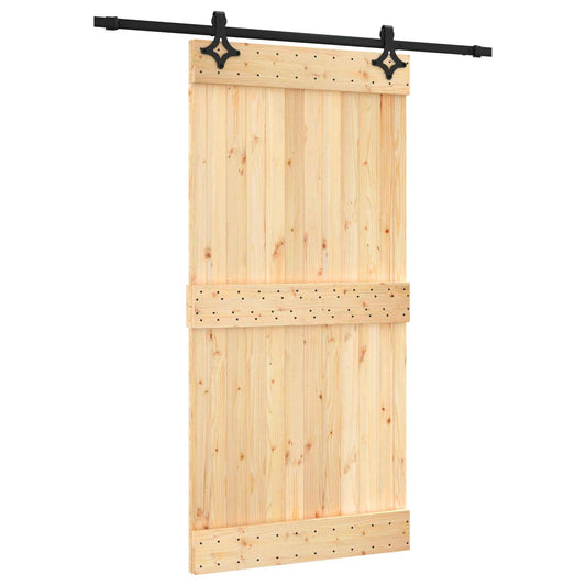 Sliding Door 100 x 210 cm Solid Pine Wood (Untreated) Sliding Door 100 x 210 cm Solid Pine Wood (Untreated)
