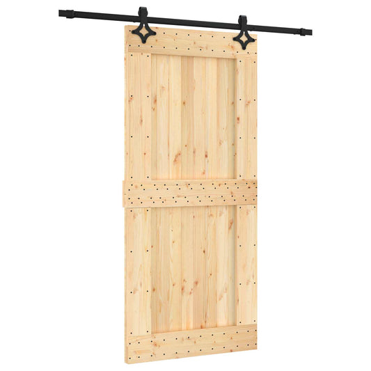 Sliding Door 95 x 210 cm Solid Pine Wood (Untreated) Sliding Door 95 x 210 cm Solid Pine Wood (Untreated)