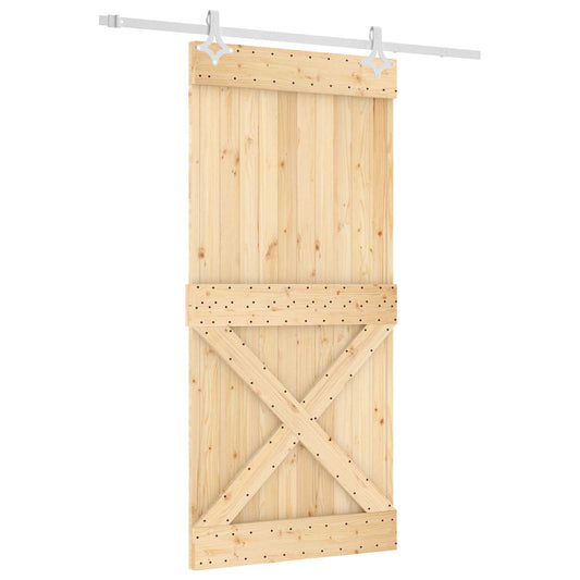Sliding Door 95 x 210 cm Solid Pine Wood (Untreated) Sliding Door 95 x 210 cm Solid Pine Wood (Untreated)